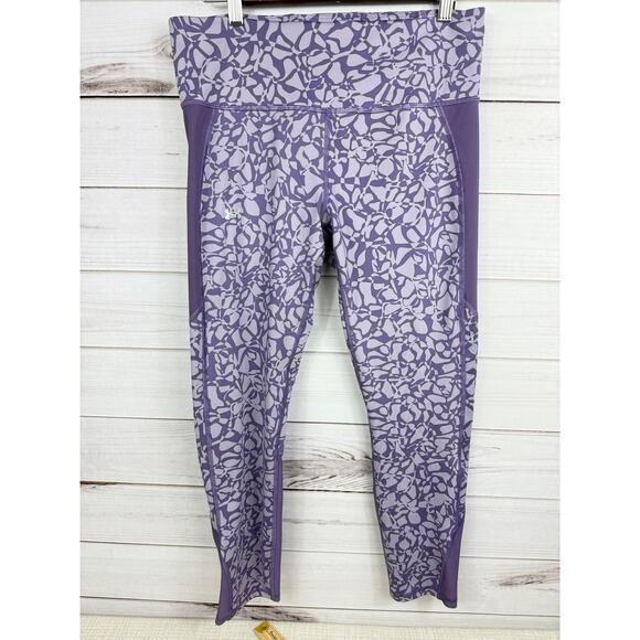 Under Armour Compression Leggings Purple Printed Womens Size Large - Picture 2 of 8